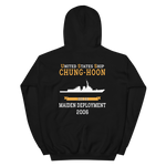 USS Chung-Hoon (DDG-93) 2006 MAIDEN DEPLOYMENT Unisex Hoodie – back view, black