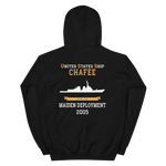 USS Chafee (DDG-90) 2005 MAIDEN DEPLOYMENT Unisex Hoodie – back view, black