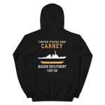 USS Carney (DDG-64) 1997-98 MAIDEN DEPLOYMENT Unisex Hoodie – back view, black