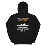 USS Benfold (DDG-65) 1997-98 MAIDEN DEPLOYMENT Unisex Hoodie – back view, black