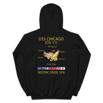 USS Chicago (CG-11) 1976 WESTPAC Cruise Hoodie – back view, black