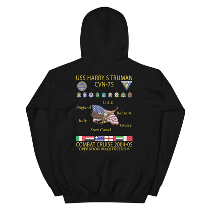 USS Harry S. Truman (CVN-75) 2004-05 Cruise Hoodie – back view, black