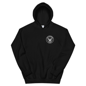 USS Vicksburg (CG-69) 2002 MED/IO Unisex Hoodie – front view, black