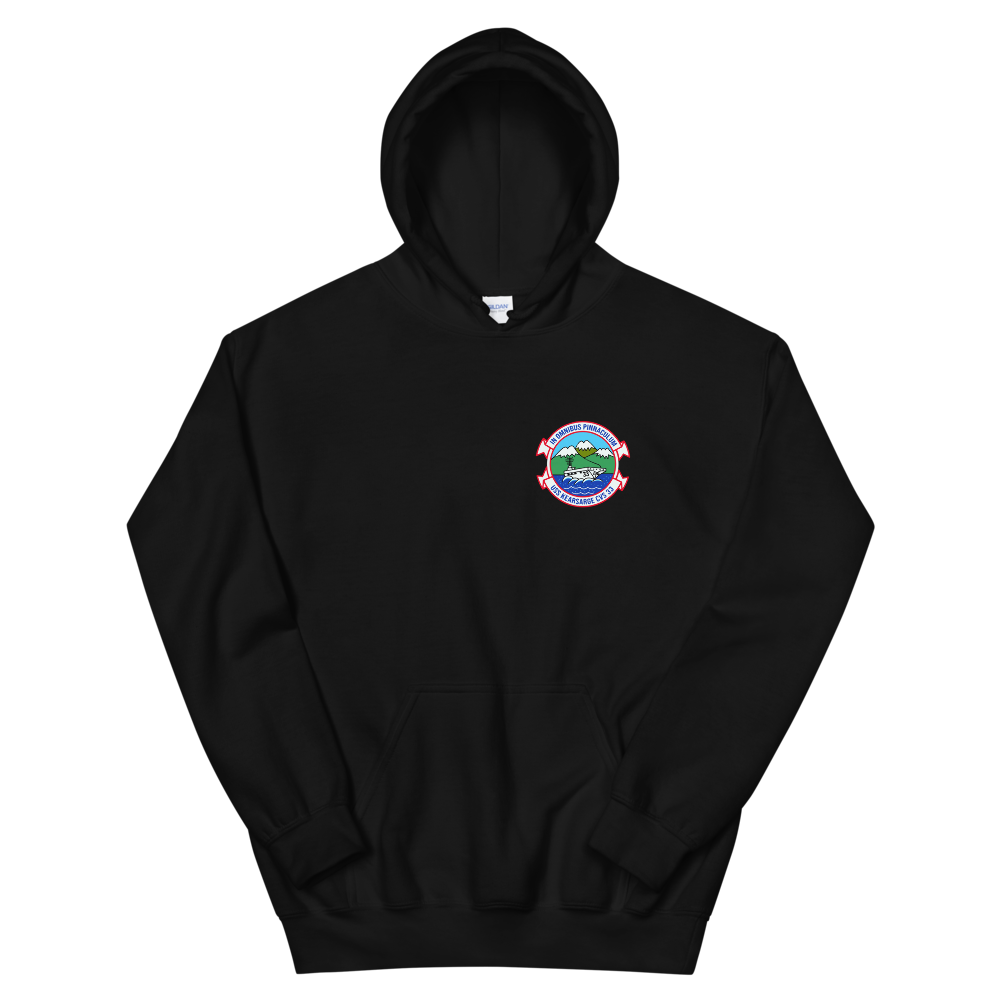 USS Kearsarge (CVS-33) Ship's Crest Hoodie – front view, black