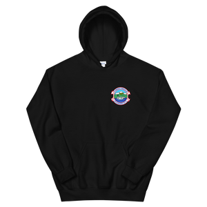 USS Kearsarge (CVS-33) Ship's Crest Hoodie – front view, black