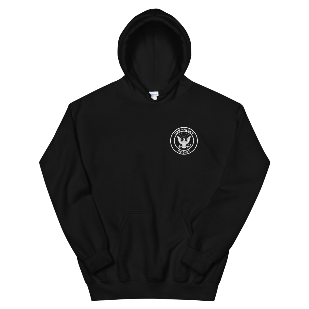 USS Halsey (DDG-97) 2006 MAIDEN DEPLOYMENT Unisex Hoodie – front view, black