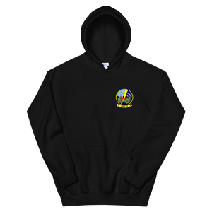 HSC-11 Dragonslayers Squadron Crest Unisex Hoodie – front view, black
