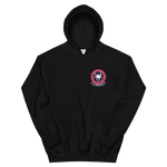 HSC-28 Dragon Whales Squadron Crest Unisex Hoodie – front view, black