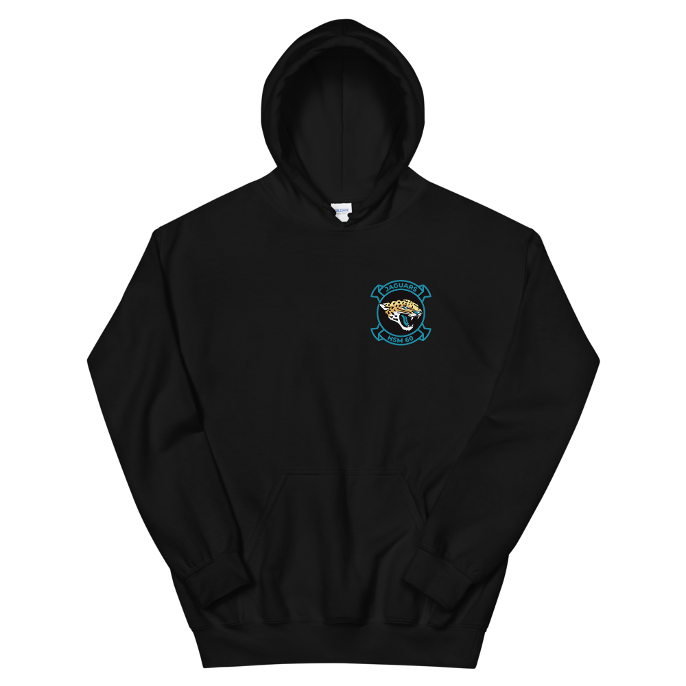 HSM-60 Jaguars Squadron Crest Unisex Hoodie – front view, black