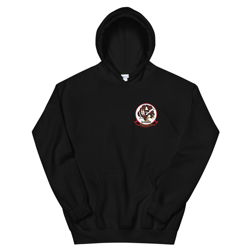 VP-17 White Lightnings Squadron Crest Hoodie – front view, black