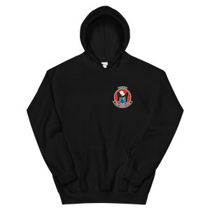 VP-16 Eagles Squadron Crest Hoodie – front view, black