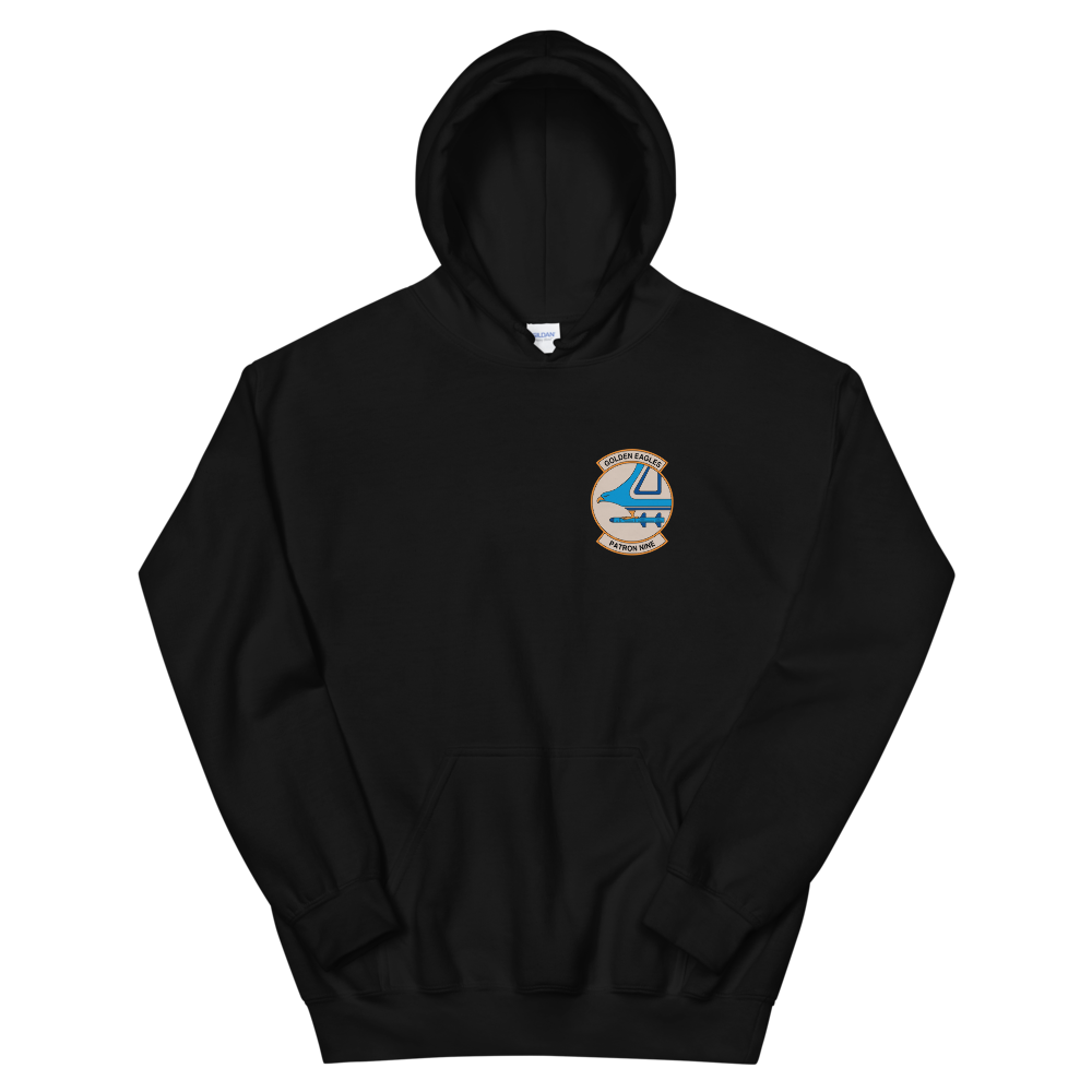 VP-9 Golden Eagles Squadron Crest (1) Hoodie – front view, black