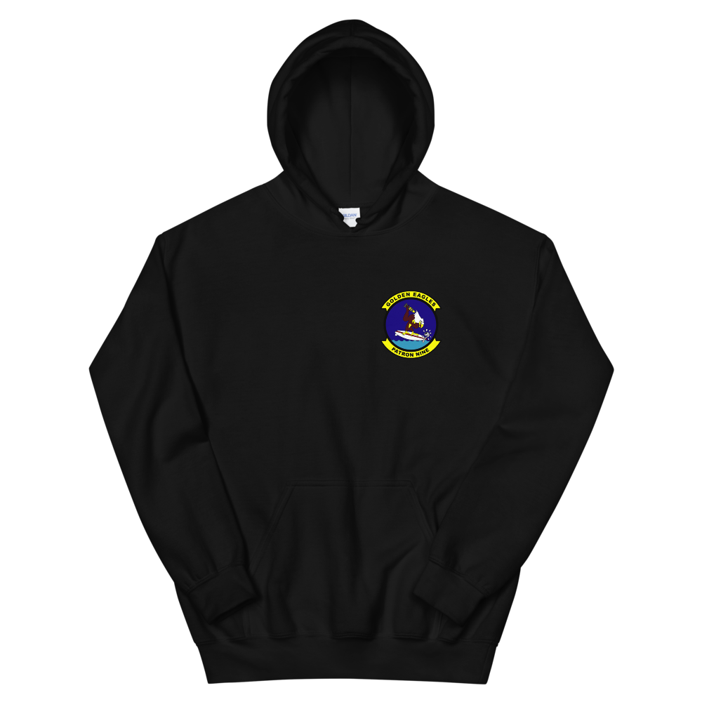 VP-9 Golden Eagles Squadron Crest (2) Hoodie – front view, black