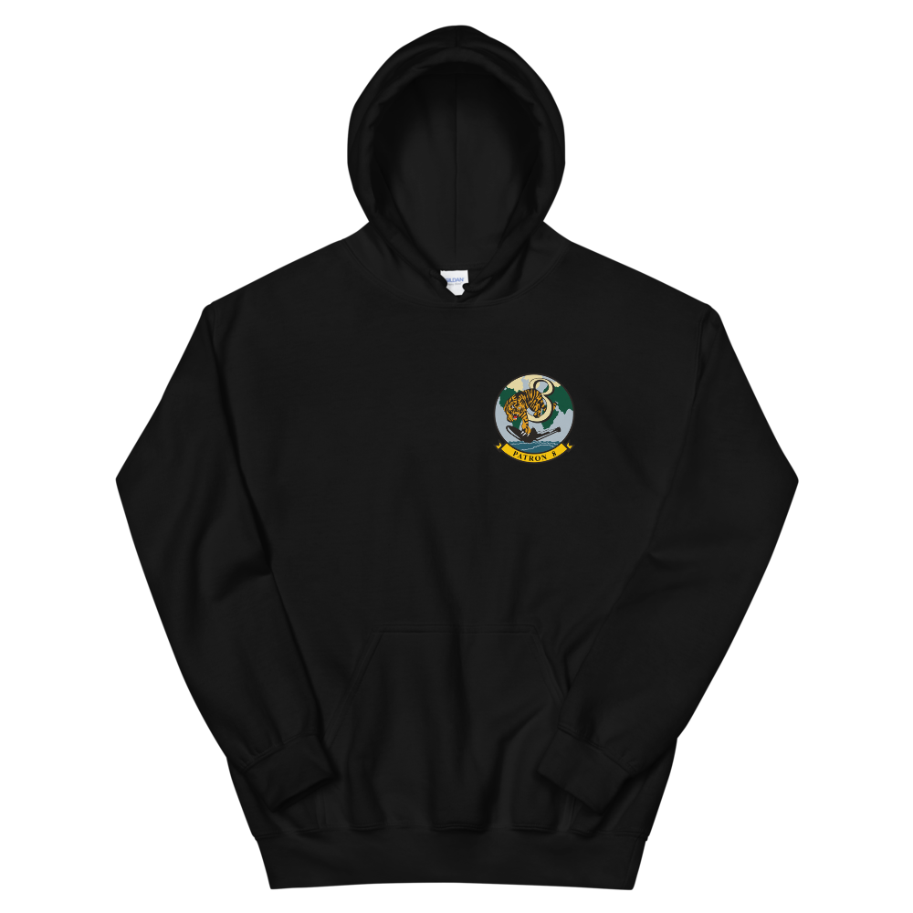 VP-8 Fighting Tigers Squadron Crest Hoodie – front view, black