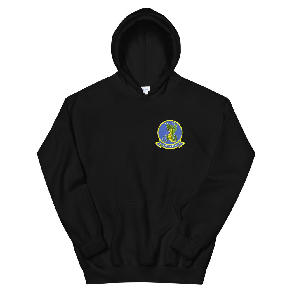 VP-4 The Skinny Dragons Crest Hoodie – front view, black