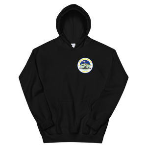 USS Blue Ridge (LCC-19) 1990-91 ODS/S Cruise Hoodie – front view, black