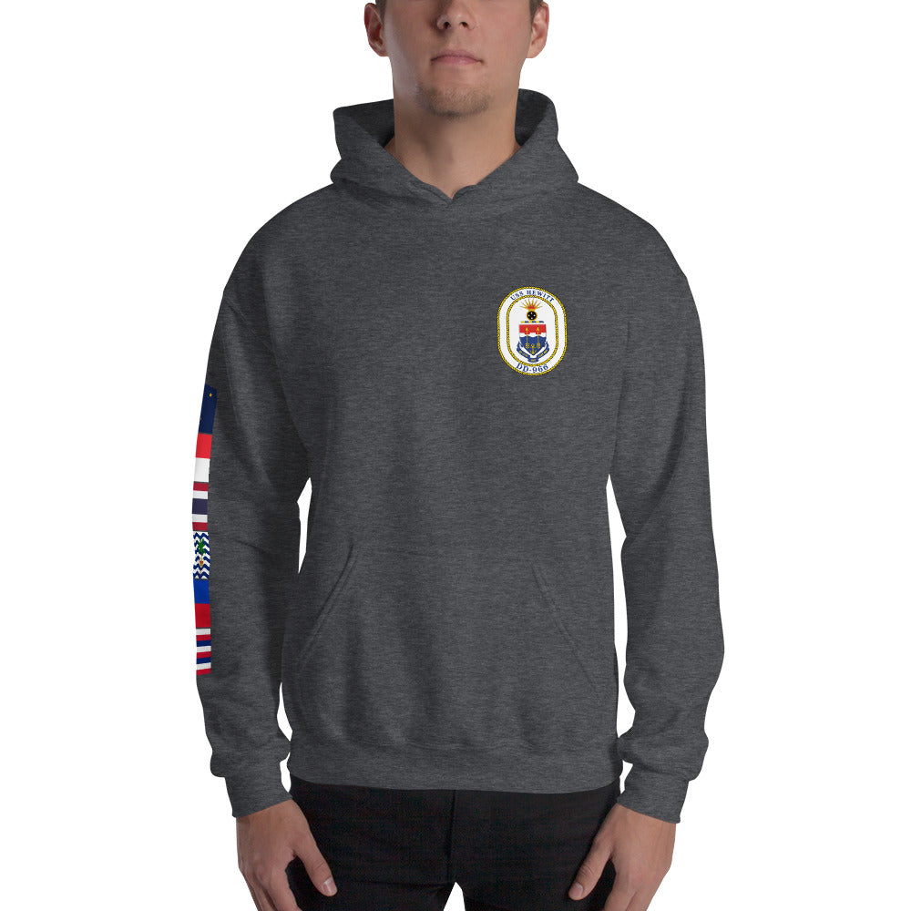 USS Hewitt (DD-966) 1989-90 Cruise Hoodie - FLAGS ON SLEEVE – heather