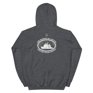USS Bunker Hill (CG-52) 2004-05 Deployment Hoodie – back view, heather