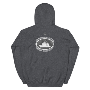 USS Bunker Hill (CG-52) 2000-01 Deployment Hoodie – back view, heather
