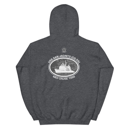USS San Jacinto (CG-56) 1998 Deployment Hoodie – back view, heather