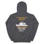 USS Shiloh (CG-67) 2000-01 WESTPAC Hoodie – back view, heather