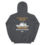 USS Shiloh (CG-67) 1994 Maiden Deployment Hoodie – back view, heather