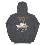 USS Shiloh (CG-67) 1998 WESTPAC/IO Hoodie – back view, heather