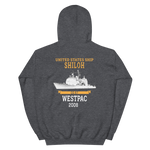 USS Shiloh (CG-67) 2008 WESTPAC Hoodie – back view, heather
