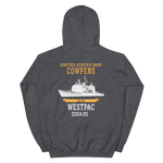 USS Cowpens (CG-63) 2004-05 WESTPAC Hoodie – back view, heather