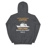 USS Cowpens (CG-63) 1992-93 Maiden Deployment Hoodie – back view, heather
