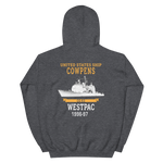 USS Cowpens (CG-63) 1996-97 WESTPAC Hoodie – back view, heather