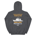 USS Princeton (CG-59) 1995 WESTPAC/IO Unisex Hoodie – back view, heather