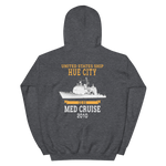 USS Hue City (CG-66) 2010 MED Unisex Hoodie – back view, heather