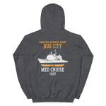 USS Hue City (CG-66) 1997 MED Unisex Hoodie – back view, heather
