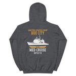 USS Hue City (CG-66) 2012-13 MED Unisex Hoodie – back view, heather