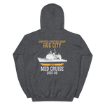 USS Hue City (CG-66) 2007-08 MED Unisex Hoodie – back view, heather