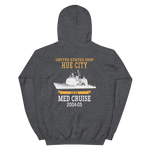 USS Hue City (CG-66) 2004-05 MED Unisex Hoodie – back view, heather
