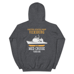 USS Vicksburg (CG-69) 1995-96 MED Unisex Hoodie – back view, heather