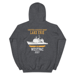 USS Lake Erie (CG-70) 2007 WESTPAC Unisex Hoodie – back view, heather
