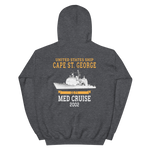 USS Cape St. George (CG-71) 2002 MED Unisex Hoodie – back view, heather