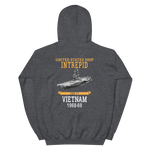 USS Intrepid (CVS-11) 1968-69 Vietnam Hoodie – back view, heather
