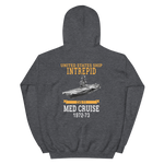 USS Intrepid (CVS-11) 1972-73 MED Hoodie – back view, heather