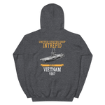 USS Intrepid (CVS-11) 1967 Vietnam Hoodie – back view, heather