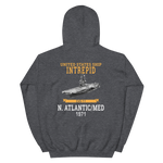 USS Intrepid (CVS-11) 1971 N.Atlantic/MED Hoodie – back view, heather