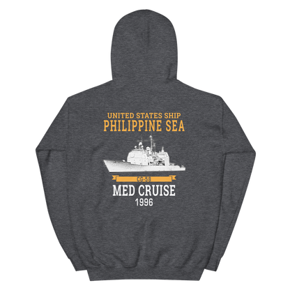USS Philippine Sea (CG-58) 1996 Unisex Hoodie – back view, heather