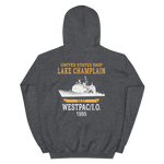 USS Lake Champlain (CG-57) 1995 Unisex Hoodie – back view, heather
