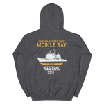 USS Mobile Bay (CG-53) 2012 Deployment Hoodie – back view, heather