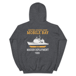 USS Mobile Bay (CG-53) 1989 Deployment Hoodie – back view, heather