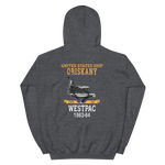 USS Oriskany (CVA-34) 1963-64 WESTPAC Unisex Hoodie – back view, heather
