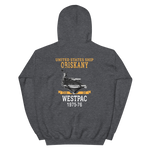 USS Oriskany (CVA-34) 1975-76 WESTPAC Unisex Hoodie – back view, heather